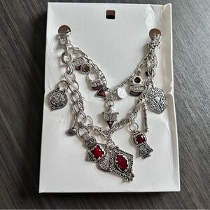 Zara Charm Necklace in Silver Tone